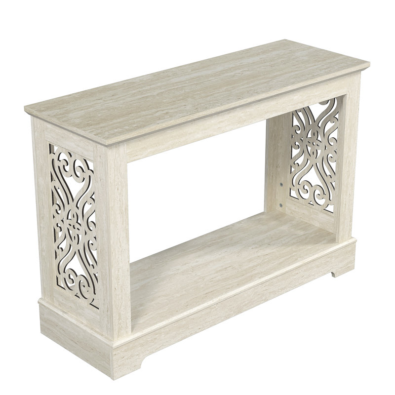 Eddie Traditional Living Room Coordinated Accent Table Set, Travertine, Travertine