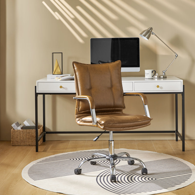 Bobseine Modern Swivel Task Chair, Camel