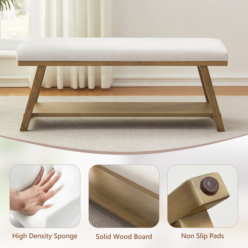 Ebern Designs Hahnville W Polyester Upholstered Storage