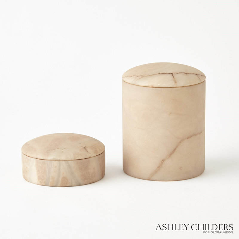 Gala Alabaster Canister-Short, Beige