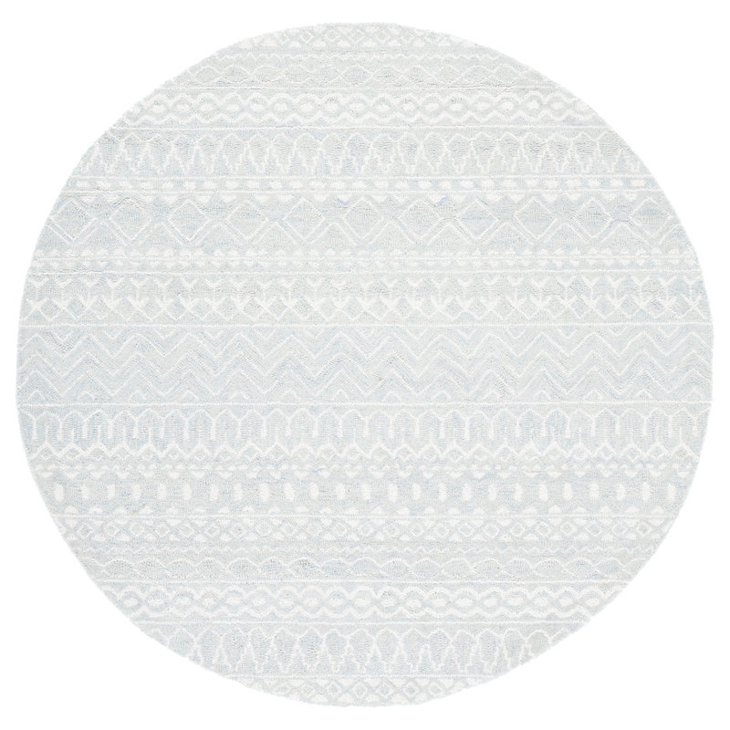 Heritage Hand Tufted Wool And Cotton With Latex Striped Rug, Round 7'