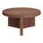 32" Wide Round Coffee Table with Fluted Base — Satin Walnut Scandinavian MDF Center Table for Living Room | Holm-261653704-203608632