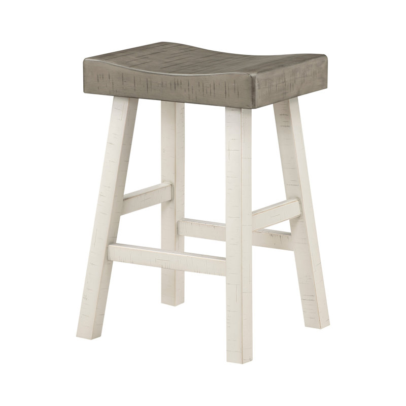 Tabouret de bar et de comptoir Aviana, Tabouret de comptoir (siège d'une hauteur de 24,5, Gris / blanc