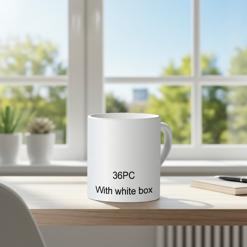 Paquet de 36 pièces de 11 tasses vierges en céramique Sublimation, blanc, en vrac, boîte simple, personnalisable avec des motifs de bricolage.