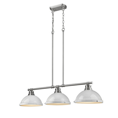 Luminaire suspendu en forme de dôme à 3 lumières pour îlot de cuisine Drakeford
