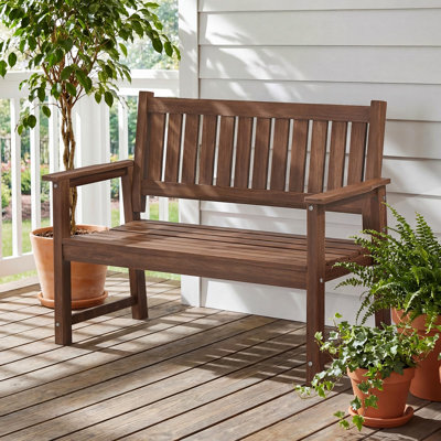 Banc de jardin pour 2 personnes, banc de patio en bois d'œuvre pour porche, parc, jardin