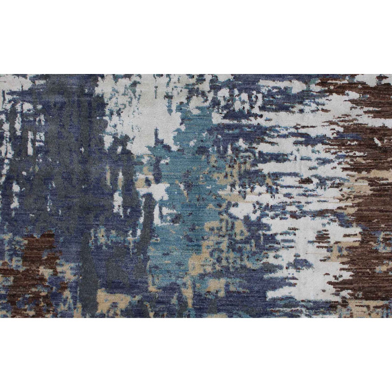 Rectangle 197 cm x 298 cm Geometric Hand Knotted Area Rug