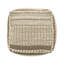 Grand pouf rustique en laine et en coton brun avec capitonnage beige, 26 po x 26 po x 16,5 po, confortable et entièrement assemblé, nettoyage des taches seulement, 75% laine, 25% coton, perles remplies et pour un espace confortable