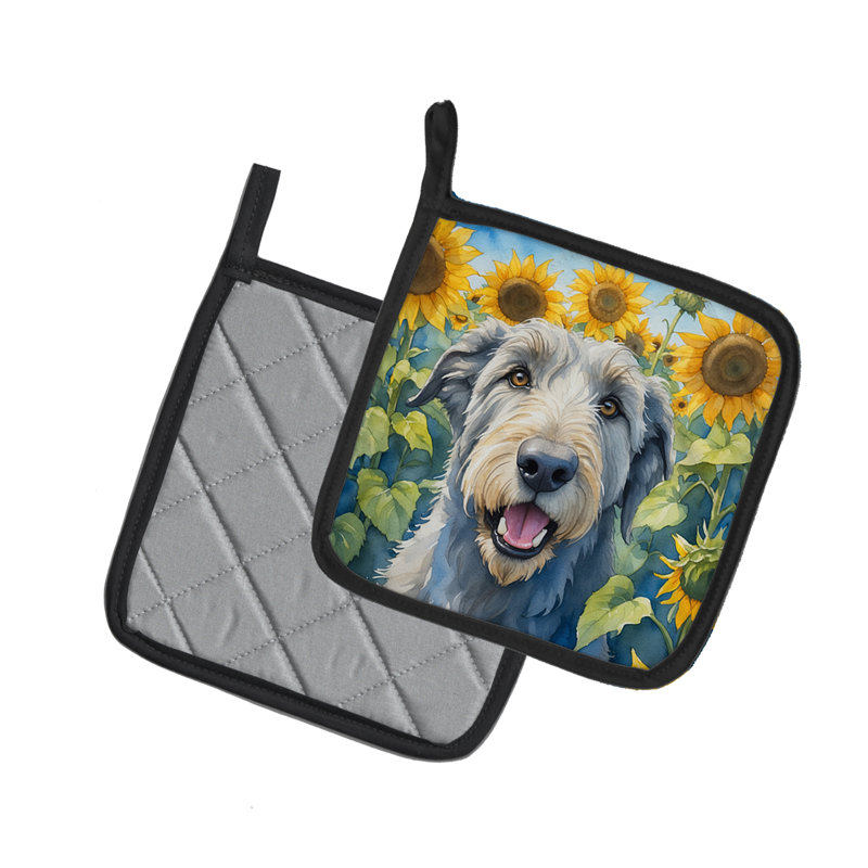Caroline's Treasures In Sunflowers Floral Polyester Potholder Set