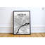 « détroit city map », reproduction d’impression sur affiche à motif encre-22633007