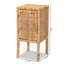 Table de chevet 1 porte en rotin de style bohémien Oaken H 29,21 po x l 13,55 po x P 12,82 po
