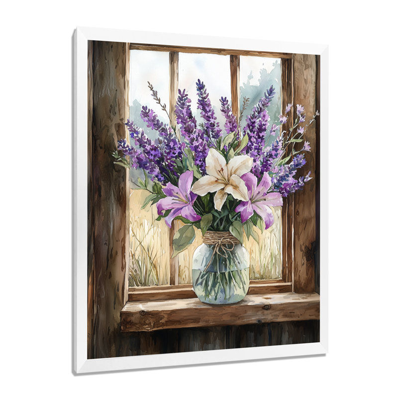 Inam - impressions sur toile florales, H 20 po x l 12 po, Reproduction encadrée d'une seule photo, Blanc