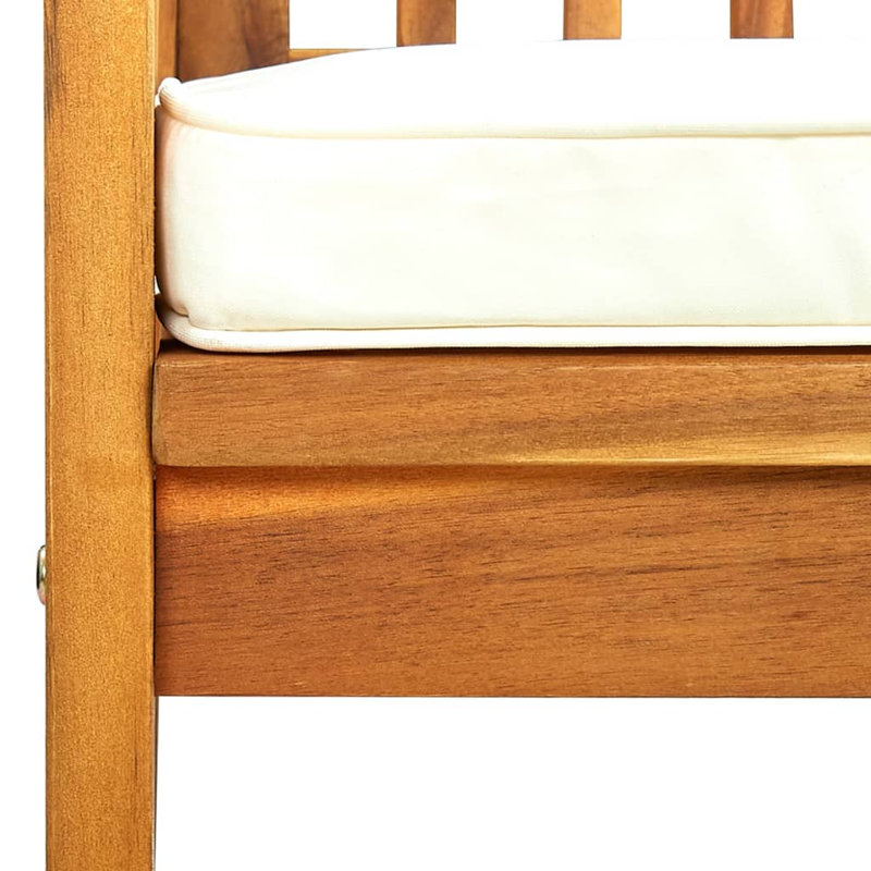 Chaise de patio avec coussin Aveigha, Crème / blanc