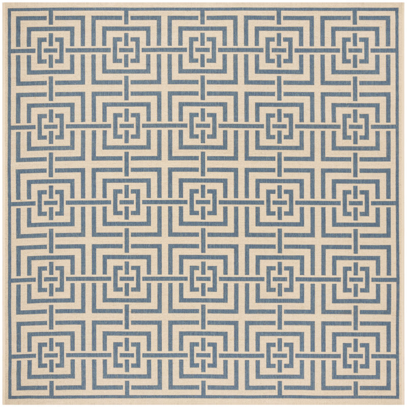Derric 100 Performance Geometric Indoor/Outdoor Area Rug, Square 6'7"