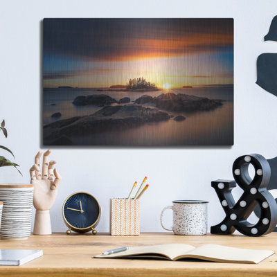 Latitude Run® 'I Am A Rock I Am An Island' by Rick Berk Metal Wall