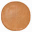 Pouf rond de 50 cm de diamètre en cuir végane camel brun vieilli