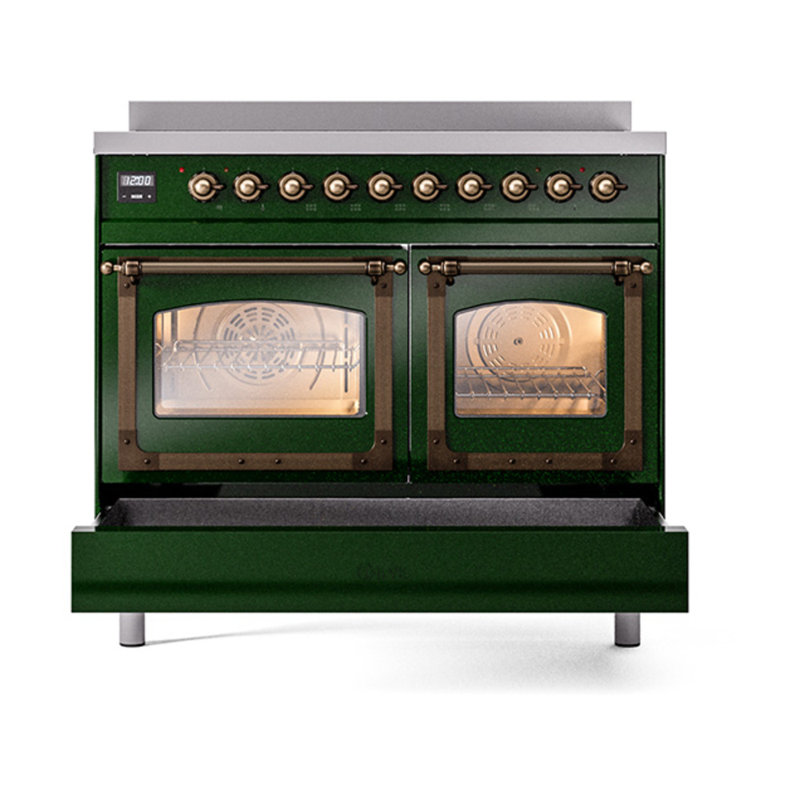 ILVE Nostalgie II Noblesse 40 in Induction Range, Emerald Green/Burnished