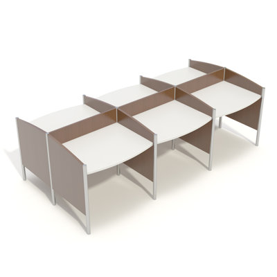 Wave III U-Shaped 3 Person Benching Workstation