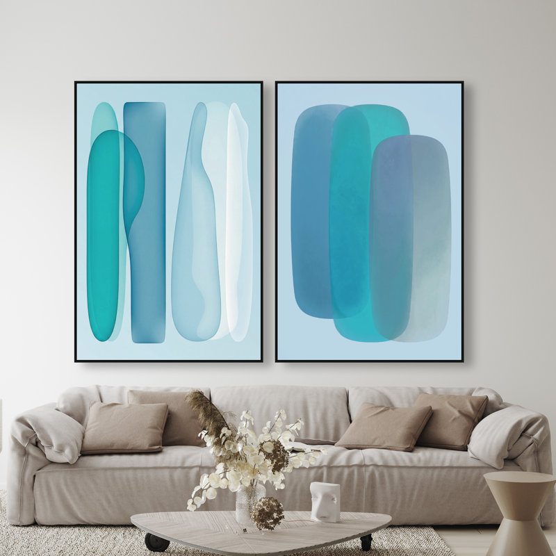 Glacier Gradients Set Set by Oliver Gal, 32"H x 22"W, Black Floater Frame