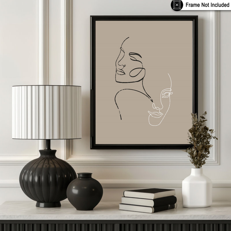 Une ligne de visages de femmes, H 08 po x l 10 po, Affiche, Sans cadre