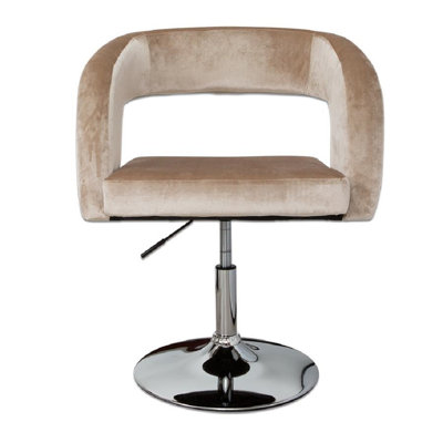 Fauteuil de coiffeuse moderne Ronni, siège pivotant à 360 ° avec hauteur réglable et base plate en acier inoxydable