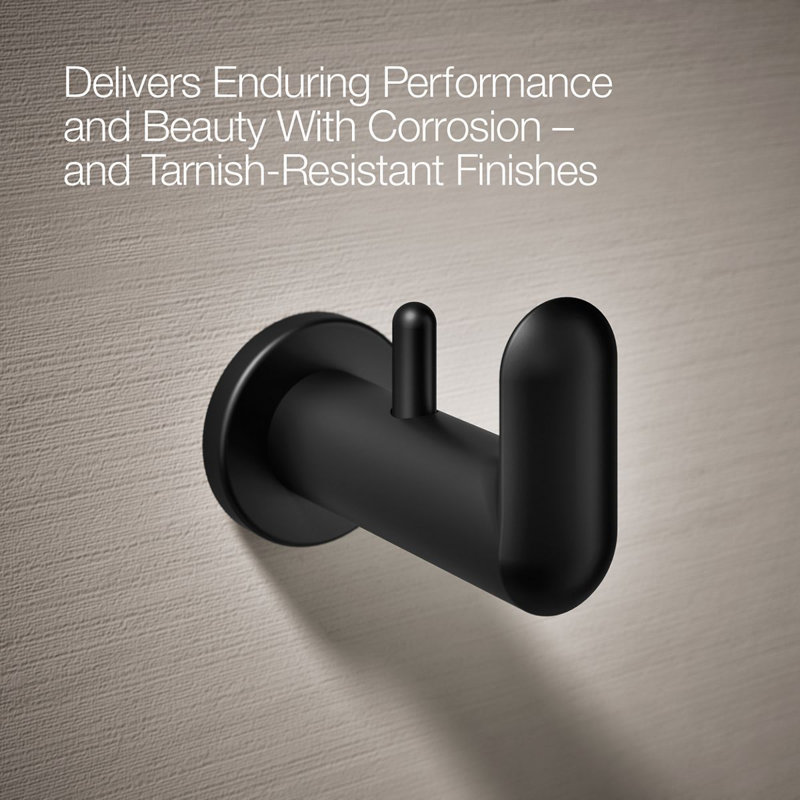 Kumin Wall Mounted Robe Hook, Matte Black