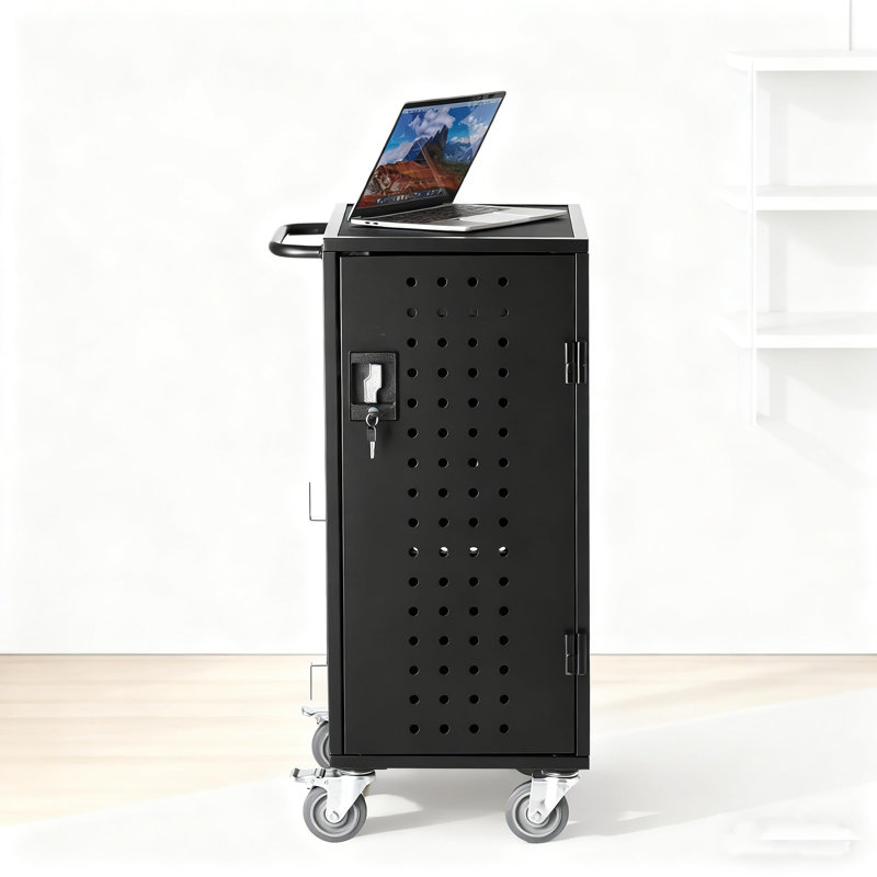 20 chariots de chargement pour ordinateur portable jusqu'à 15,6 po, station de charge avec verrou et chariot à clés pour le bureau, la salle de classe