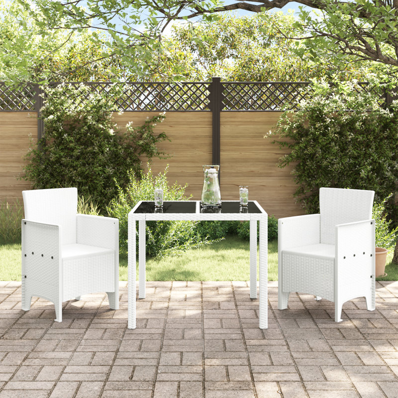 Chaise de jardin vidaXL 2 pièces en polypropylène blanc 20,87 x 19,29 x 33,46 po, Blanc, Blanc