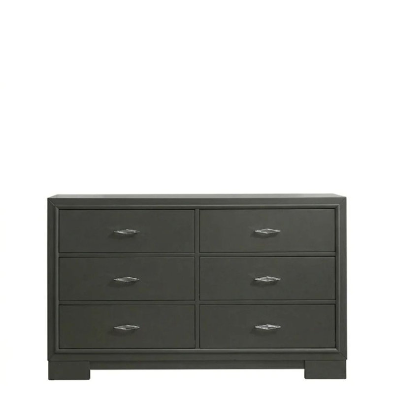 Trey Commode à finition gris métallique
