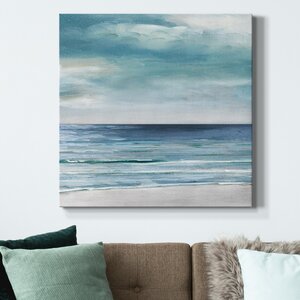 Blue Silver Shore II - Wrapped Canvas Painting Print