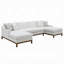 Valiant Coastal Sectional Sofa With Linen Upholstery & 4 Pillows