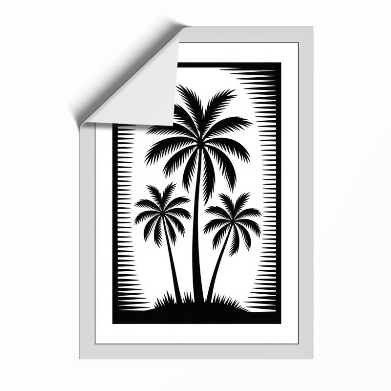 Three Palms Tropical - Print, Unframed, A4 - 29.7 x 21.0 cm
