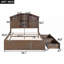 Lit plateforme en bois avec 2 tiroirs
