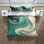  Ensemble de housse de couette en microfibre turquoise, sarcelle et beige