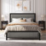Tontouta 3 Piece Bedroom Set Upholstered Bed Platform with 2 Charging Station Nightstands Bedside