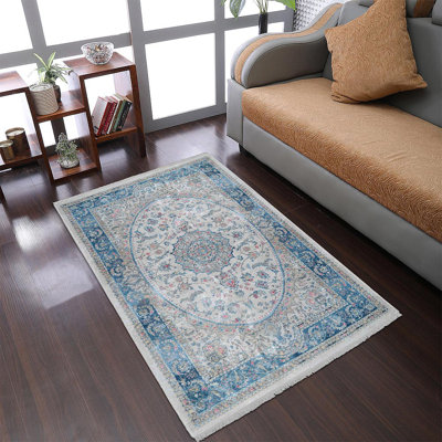 Beybut Machine Made Polyester Area Rugs - Multicolor, Oriental Design, Low Pile Machine Made Area Rugs for Living Room, Bed Room