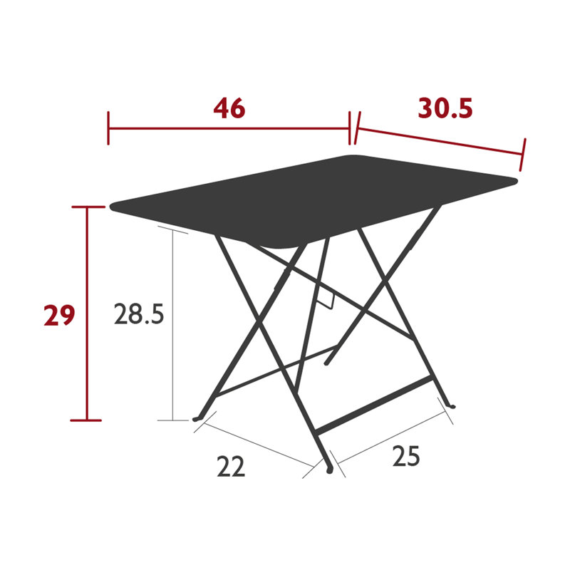 Outdoor Dining Table, 29" H x 28" L x 28" W, Acapulco Blue