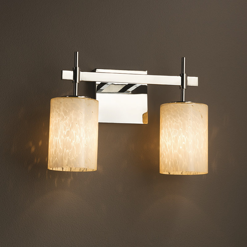 Éclairage pour meuble-lavabo 2 lumières Casson, Bronze foncé, Verre mercuré