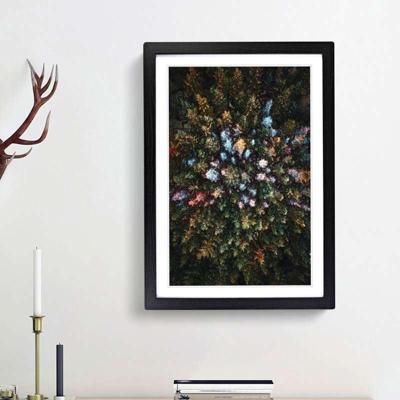 Forest Arrangement - Framed Print, 65cm H x 48cm W x 2cm D, Black Framed