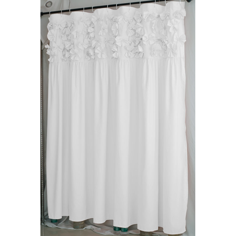 Rideau de douche Luxury Luxury Butterfly Flower, Blanc