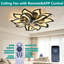 Ensemble d'éclairage discret pour ventilateur de plafond à motif floral avec télécommande-1219871597