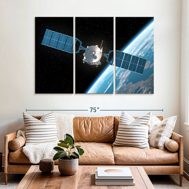 'Satellite Orbiting Earth, 20" H x 33" W