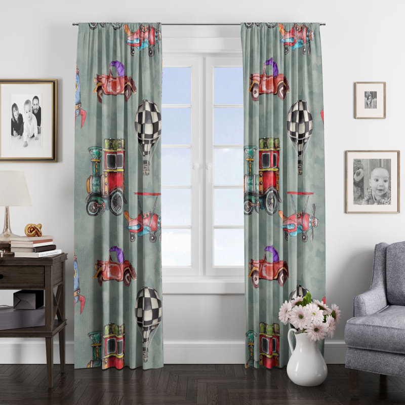 Panneau de rideau simple semi-transparent géométrique, L 20 po x L 61 po