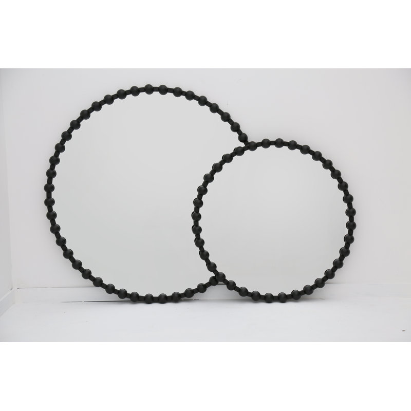 Miroir mural rond en fer - 27 pouces ou 36 pouces, 3 couleurs, prêt à être suspendu, 27 po x 27 po, Argent argent