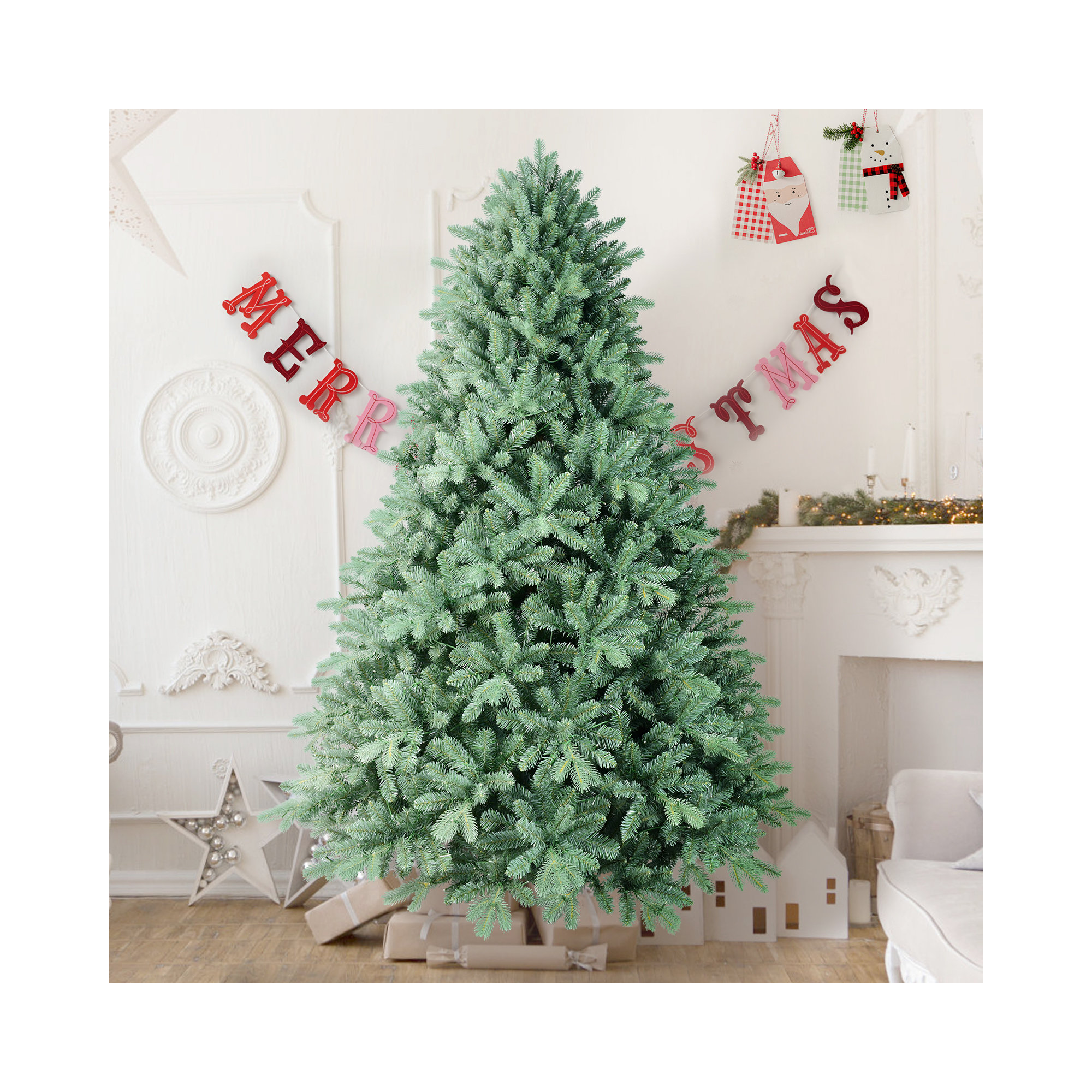 Unlit Blue Spruce Artificial Christmas Tree, 7'