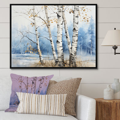 «White Birch Trees Forest Winter Scenery II», reproduction sur toile
