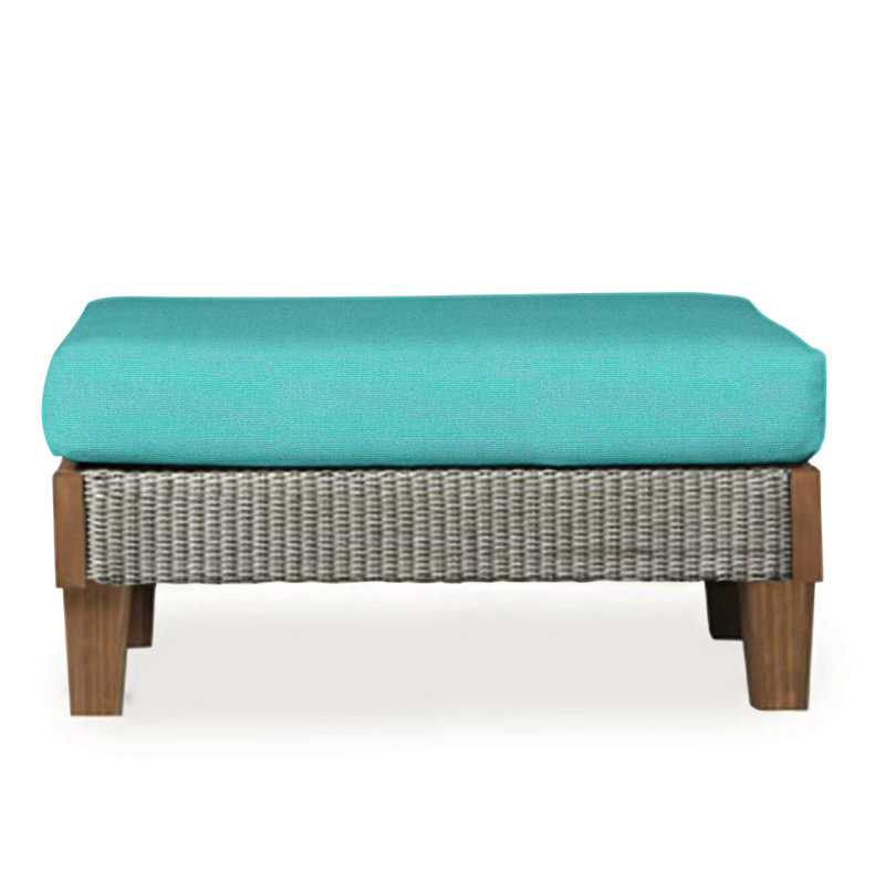 Catalina Outdoor Ottoman, Callen Celadon, Pewter