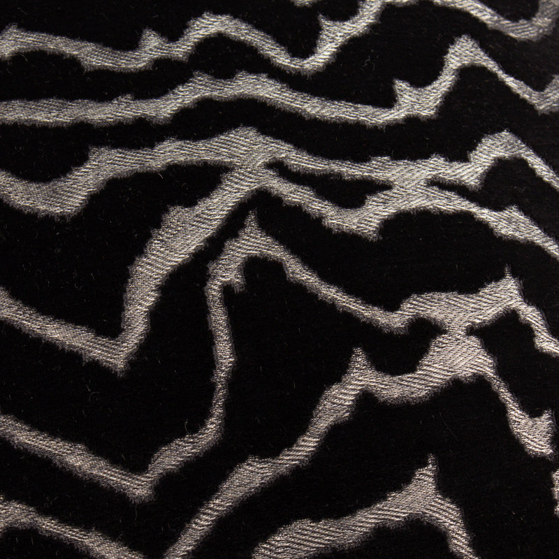 Tierra Abstract Square Cushion, Black Abstract, Feather