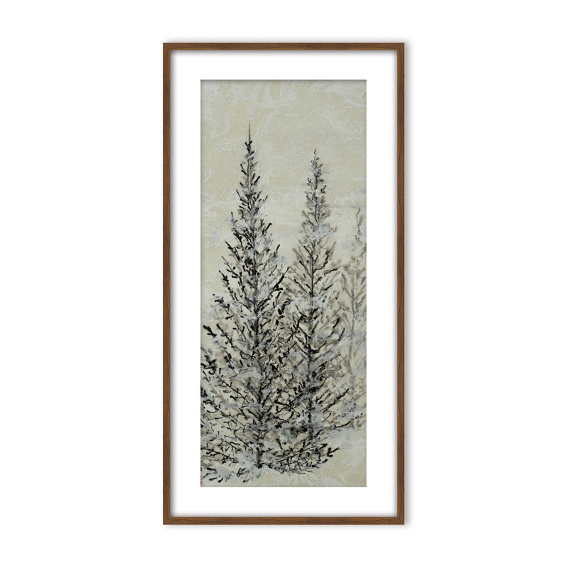 Nature Inspired "Silent Pines" Canvas Wall Art By , 48" H x 24" W x 2.375" D, Framed Canvas, Brown