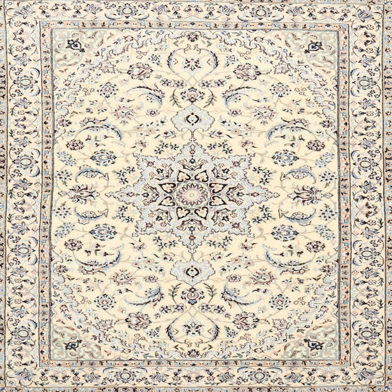 Tapis traditionnel gris / bleu Derreck, Carré 6 pi